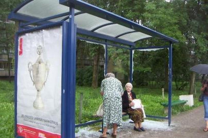 Vandalai ir toliau daužo paviljonų stiklus