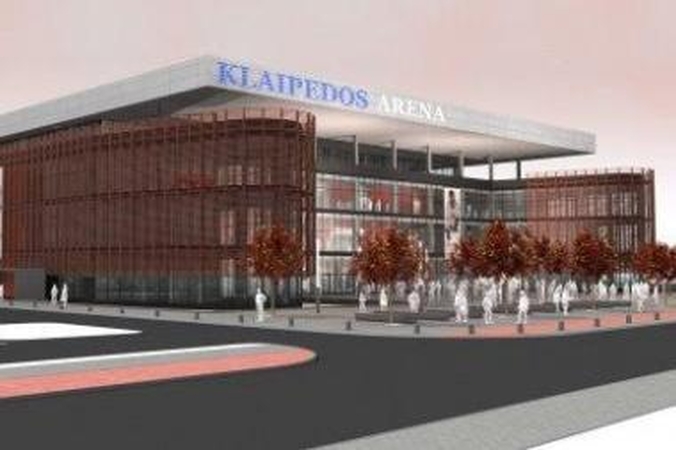 Virš Taikos prospekto - pėsčiųjų tiltas į areną 