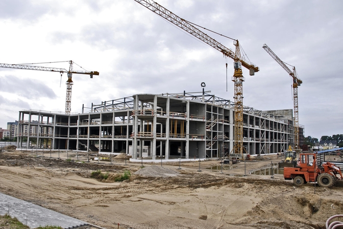Klaipėdos arenos statytojai iškėlė vainiką